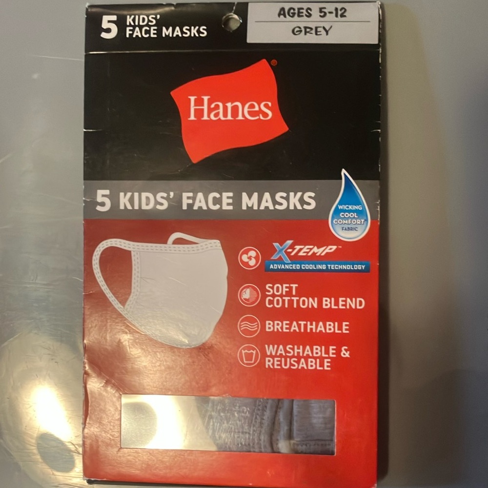 Hanes Kids' Face Masks - Soft Gray